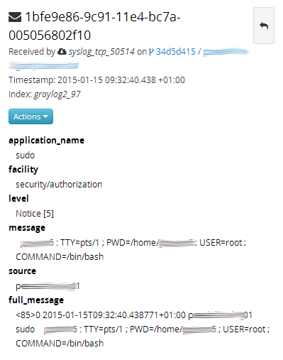 Details of a Graylog2 message
