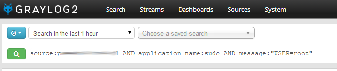 Graylog2 query dialog